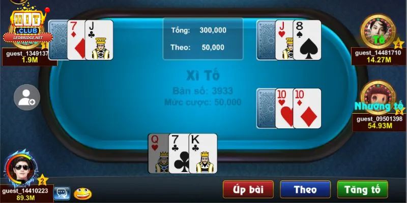 Các biến thể game bài xì tố Hit club Các biến thể game bài xì tố Hit club