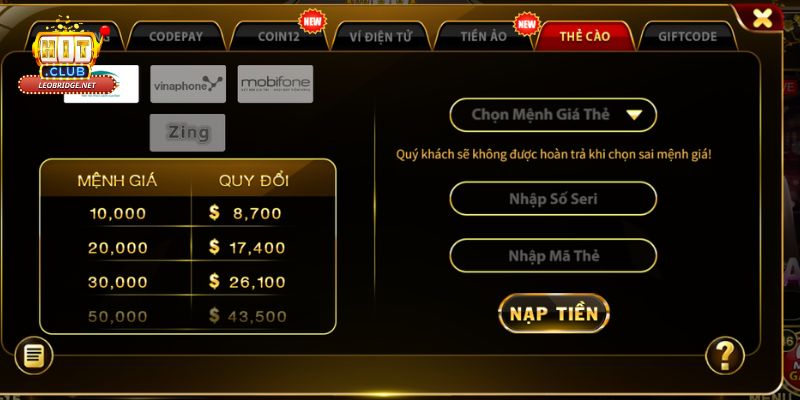 Nạp tiền Hit club có an toàn và đơn giản không? Nạp tiền Hit club có an toàn và đơn giản không?